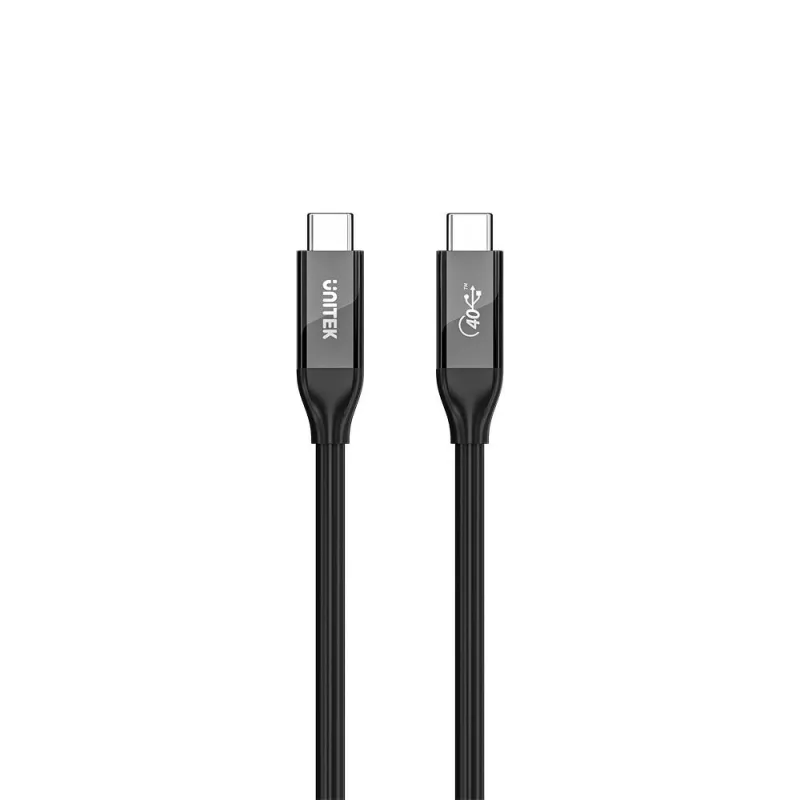 USB-C-kaapeli Unitek C14100ABK01-2M – 2 m, 100 W Power Delivery, 40 Gbit/s tiedonsiirto
