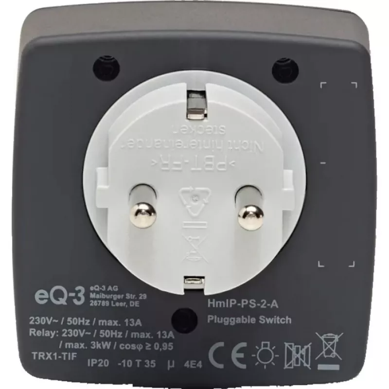 eQ-3 AG Homematic IP 161613A0, sisätila, antrasiitti, muovi, IP20, IP20, 70 mm