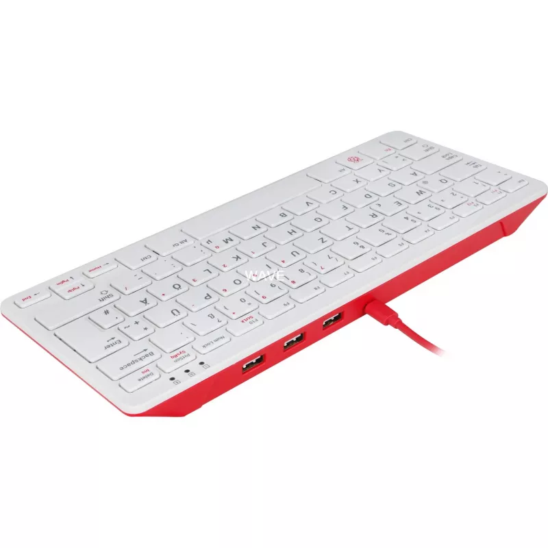 Johdollinen USB-näppäimistö Raspberry PI -näppäimistö DE RB-TASTA01W — USB-liitäntä, saksalainen asettelu