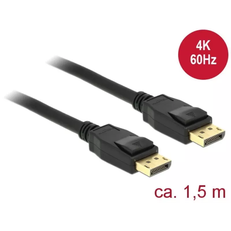 DeLOCK - DisplayPort-kaapeli - DisplayPort (M) - DisplayPort (M) - 1,5 m - 4K-tuki - musta (85508)
