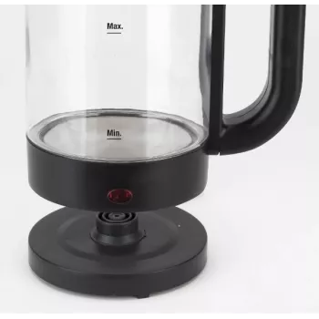 Jata HA702 sähkökeitin 1,2 l, 1500 W, borosilikaattilasi, langaton, 360° alusta, musta
