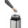Roskakori Durable NO TOUCH 6L suorakaiteen muotoinen ruostumaton teräs hopea musta