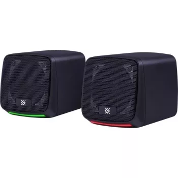 PC-kaiuttimet DEFENDER J3 2.0 6W LED USB, 2×3W RMS, 90–20000 Hz, 3,5 mm, musta