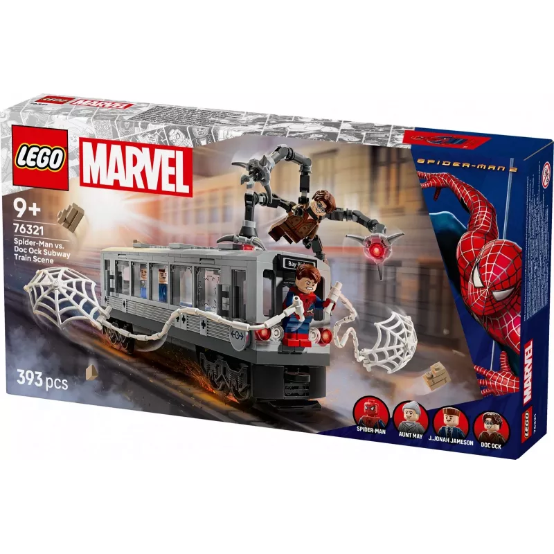 LEGO Marvel Super Heroes 76321 Spider-Man Doc Ock Subway Showdown rakennuslelu, 393 osaa, 4 minihahmoa, ikä 9+