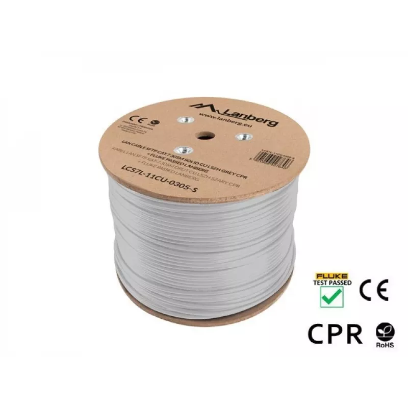 Verkkokaapeli Lanberg LCS7L-11CU-0305-S RJ45 Cat7 305 m valkoinen