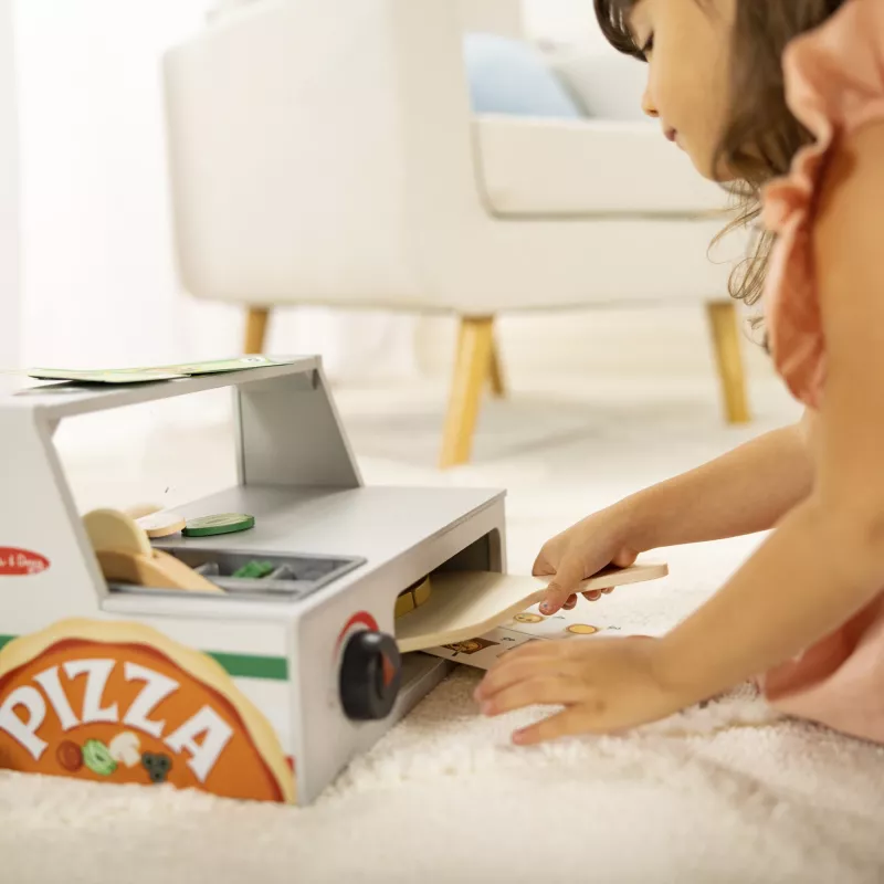 Melissa & Doug Top & Bake Pizza Counter puinen leikkisetti