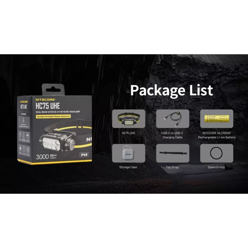 Otsalamppu H-sarja 3000 LUMEN / HC75 Uhe Nitecore