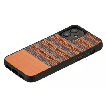 Man and Wood puhelinkotelo iPhone 12 mini – ruskea ruutukuvio mustalla reunuksella
