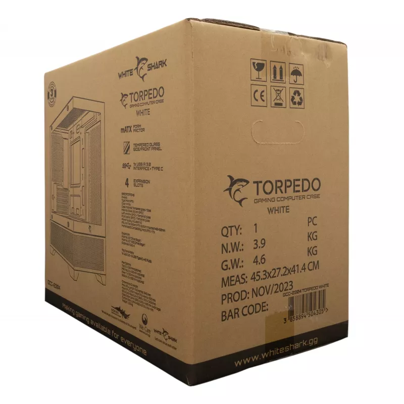 Tietokonekotelo White Shark GCC-2304 Torpedo ATX valkoinen