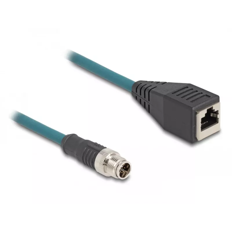 DeLOCK M12 sovitinkaapeli X-koodattu 8-pin uros - RJ45 naaras 50 cm
