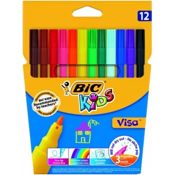 Ohutkärkikynä BIC Visa Multicolour 12 kpl