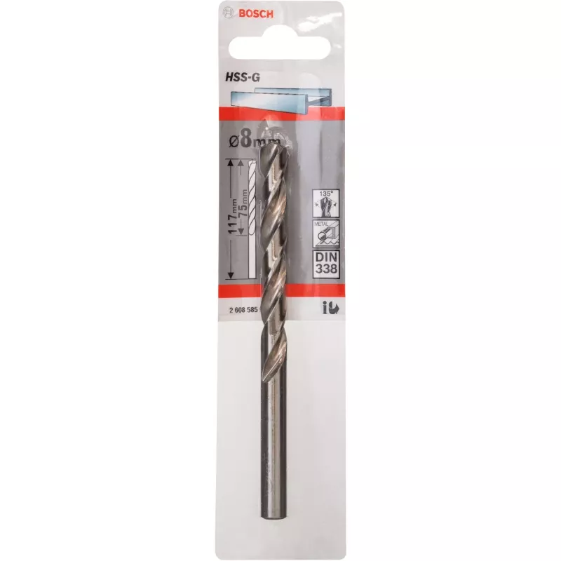 Kierukkapora Bosch Metal HSS-G DIN 338 8 mm