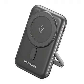 Varavirtalähde Vention 10000mAh Magnetic Wireless 20W, 1×USB-C, langaton lataus, musta