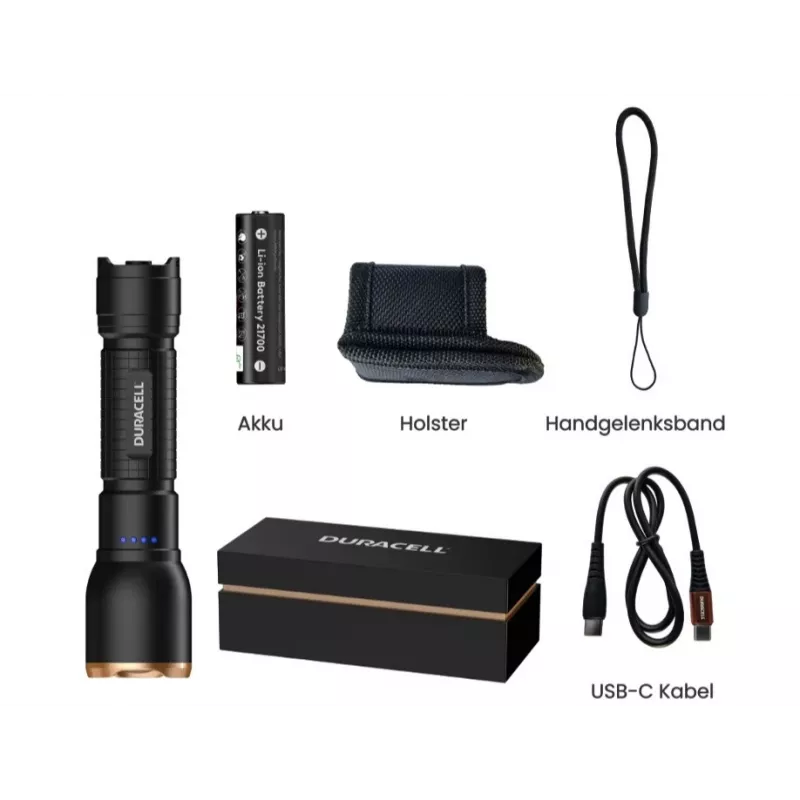 Duracell DF1500R lahjapakkaus taskulamppu musta
