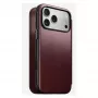 Nomad Modern Leather Folio -puhelinkotelo iPhone 17 Pro Max — nahka, TPU, PC, alumiini, burgundi, 16 cm (6,3 inch)