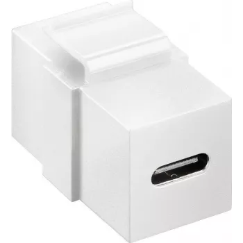 Goobay Keystone-moduuli USB-C™-pistorasia, USB 3.2 Gen 2 (10 Gbit/s), valkoinen (61262)