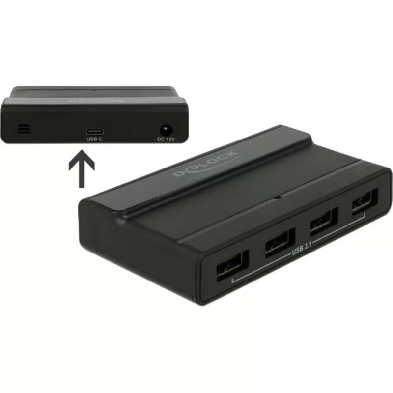 USB-keskitin DeLOCK ulkoinen 4 porttia 10 Gbps