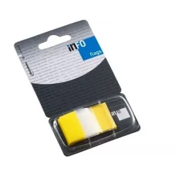 Paperi-indeksi Global Notes, 25x43 mm, keltainen, muovi (1x50) 0718-203