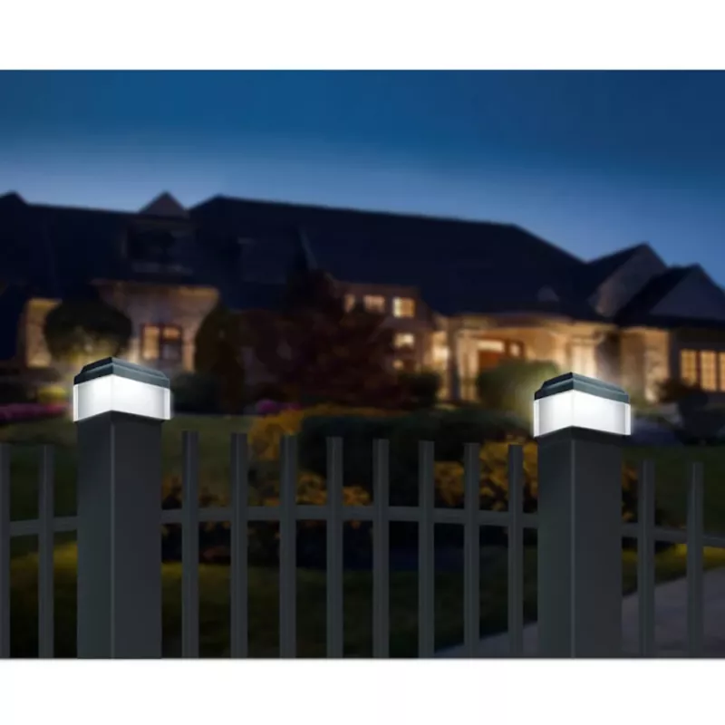 GB128 LED-aurinkovalo aidantolppaan ja puutarhaan, musta - vihreä sininen