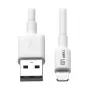 Eaton Tripp Lite Series USB-A - Lightning synkronointi-/latauskaapeli (M/M) - MFi-sertifioitu, valkoinen, 3 ft. (0,9 m) - data-/virtakaapeli - USB uros - Lightning
