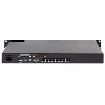 KVM-kytkin APC KVM0108A, 8-porttinen PS/2 VGA, 1U räkki, 1600x1200, musta