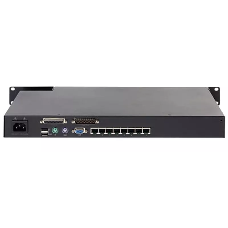 KVM-kytkin APC KVM0108A, 8-porttinen PS/2 VGA, 1U räkki, 1600x1200, musta