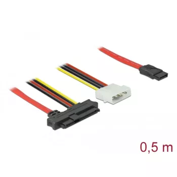 Delock - SATA-/SAS-kaapeli - SAS 12Gbit/s - sisäinen virransyöttö, 4-napainen, sisäinen SAS, 29-napainen (SFF-8482) - SATA (W) - 50 cm
