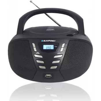 Kannettava CD-soitin Blaupunkt BB7BK — MP3, FM-radio, USB, AUX, paristokäyttöinen, 2 sisäänrakennettua kaiutinta, 240×230×128 mm