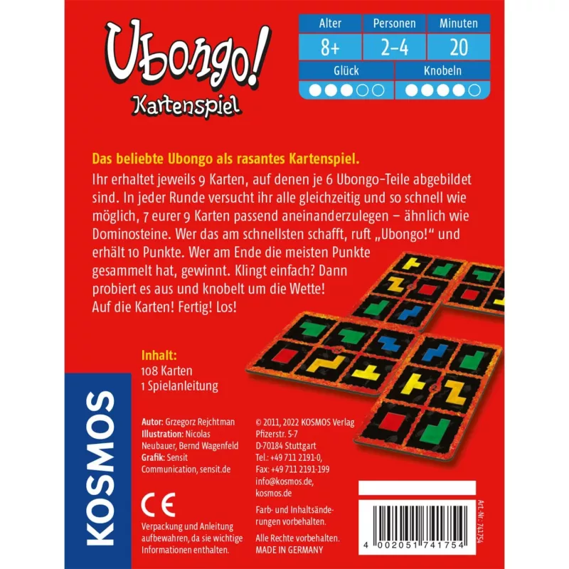 Kosmos Ubongo 20 min korttipeli