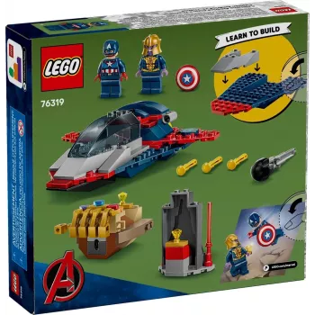 Rakennussarja LEGO Marvel Super Heroes Captain America Thanos 76319 — 107 osaa, 2 minihahmoa, ikä 4+