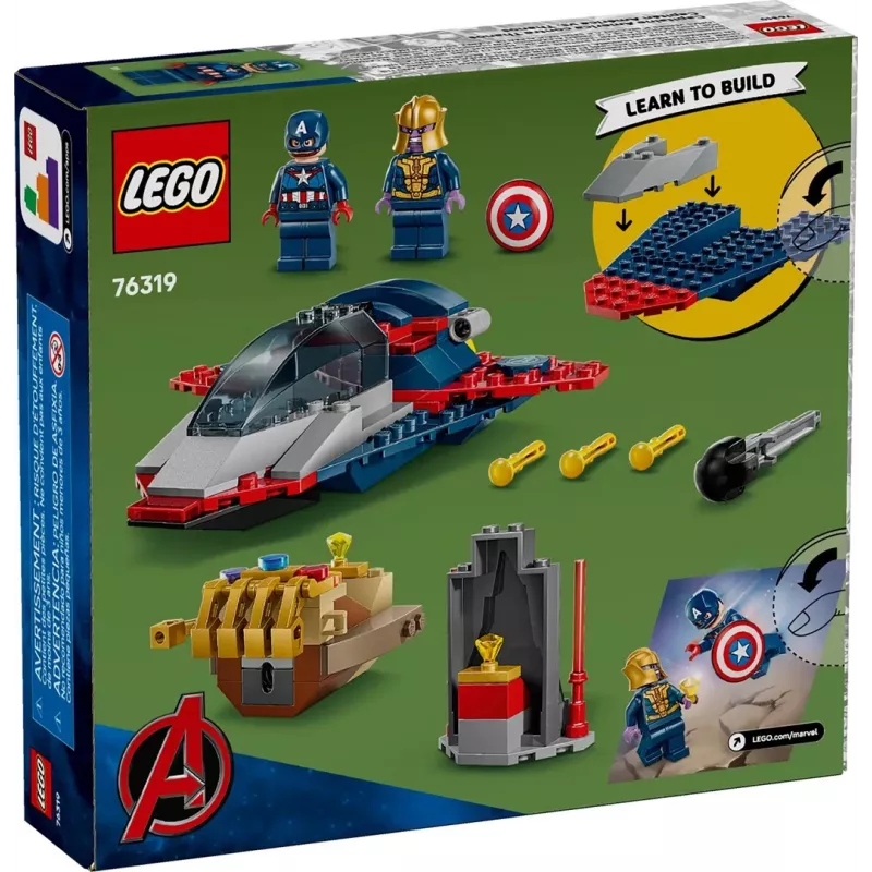 Rakennussarja LEGO Marvel Super Heroes Captain America Thanos 76319 — 107 osaa, 2 minihahmoa, ikä 4+