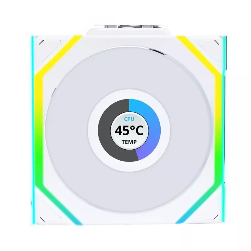 Tuuletin Lian Li UNI FAN SL Wireless LCD 120 12 cm valkoinen 3 kpl