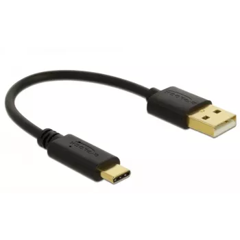 DeLOCK USB-latauskaapeli Type-A USB Type-C 15 cm musta