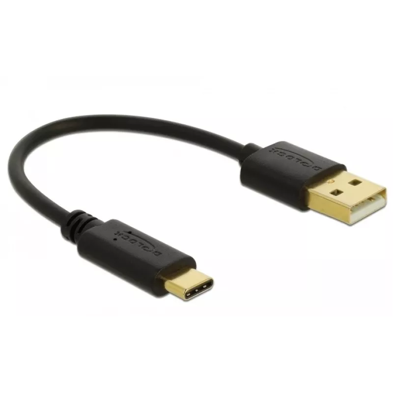 DeLOCK USB-latauskaapeli Type-A USB Type-C 15 cm musta