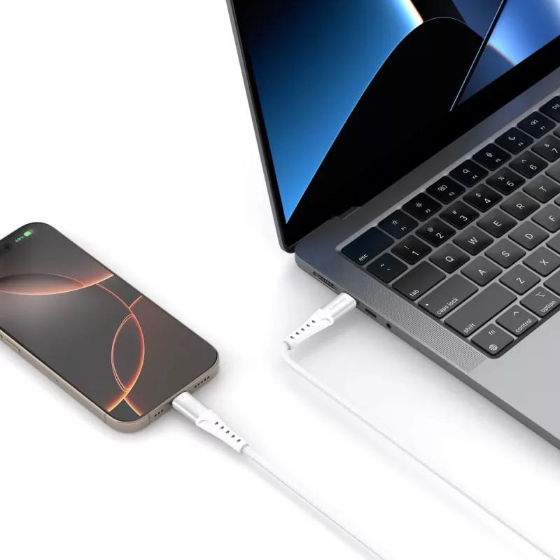 USB-kaapeli 4smarts 541452 1,5 m USB-C valkoinen 0,48 Gbit/s