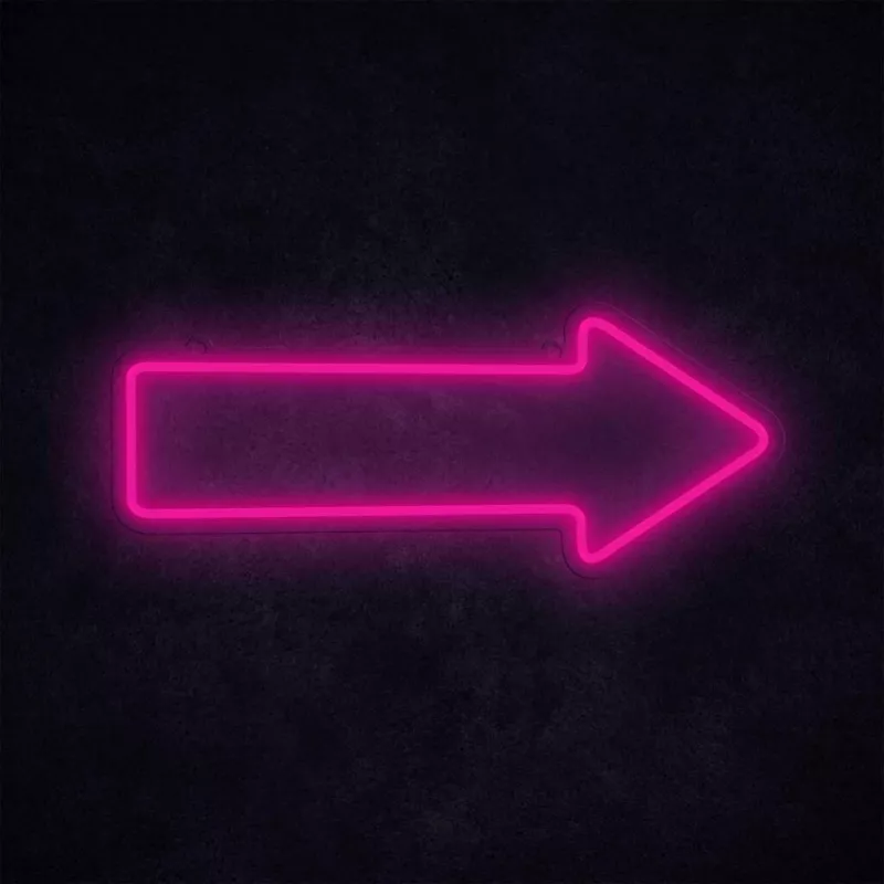 Neonvalo nuoli seinävalaisin MANTA SNL107PK – pinkki koristeellinen LED-nuolikyltti