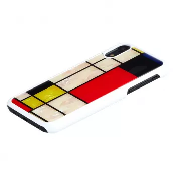 Älypuhelinkotelo iKins iPhone XR Mondrian White – suojaava kova kuorimainen takakansi