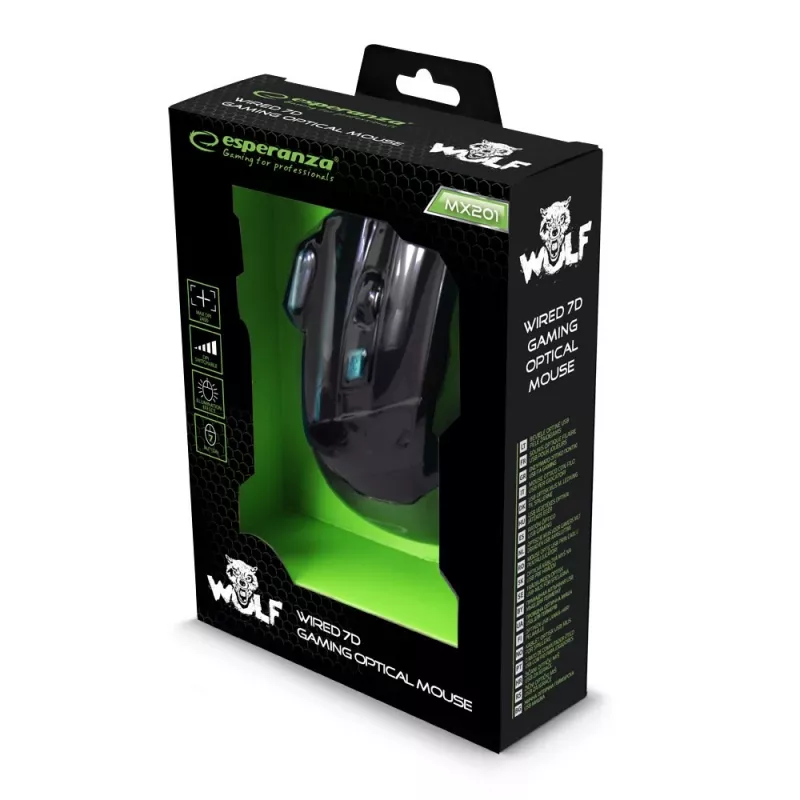 Esperanza EGM201B hiiri USB Type-A optinen 2400 DPI oikeakätinen