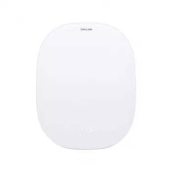 Elektroninen keittiövaaka ZWILLING Enfinigy hopea valkoinen — 10 kg kapasiteetti, 1 g tarkkuus, LCD-näyttö