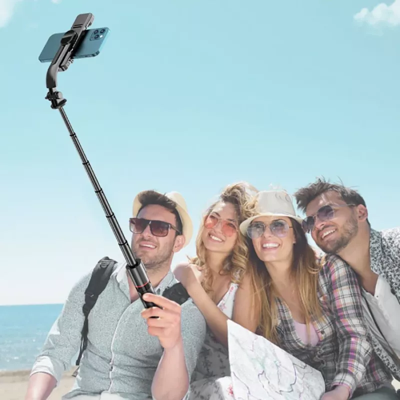 Tech-Protect L05S selfie-keppi jalustalla LED-valolla ja Bluetooth-kaukosäätimellä