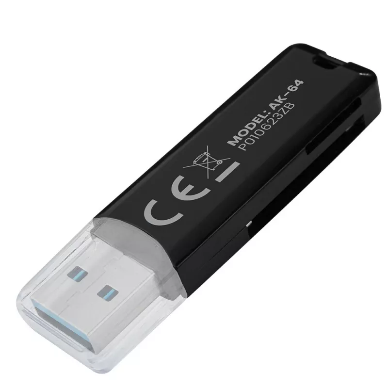 Kortinlukija SAVIO AK-64 USB 3.2 Gen 1 Type-A-lähtö, MicroSD-paikka, 5000 Mbit/s, musta
