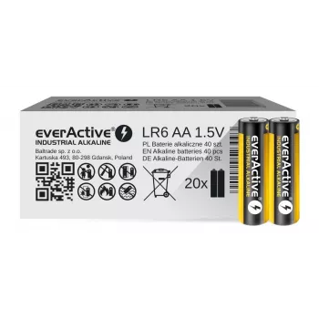 Alkali-kertakäyttöparisto everActive EVLR6S2IK AA 1,5 V — 40 kpl:n pakkaus