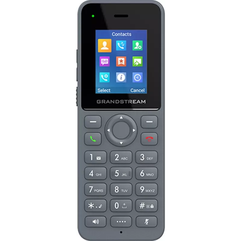 Grandstream DP725 langaton DECT HD -luuri, 1,8 tuuman TFT-värinäyttö, 20 SIP-tiliä/linjaa, push-to-talk, harmaa