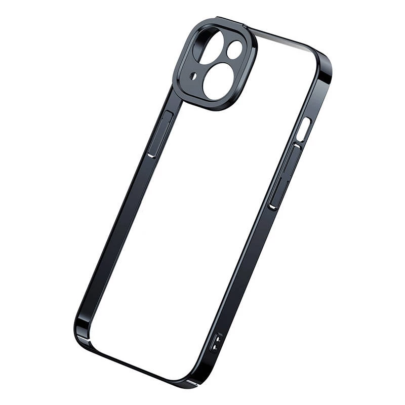Baseus Glitter läpinäkyvä kotelo ja panssarilasi -sarja iPhone 14 Plus -malliin (musta)