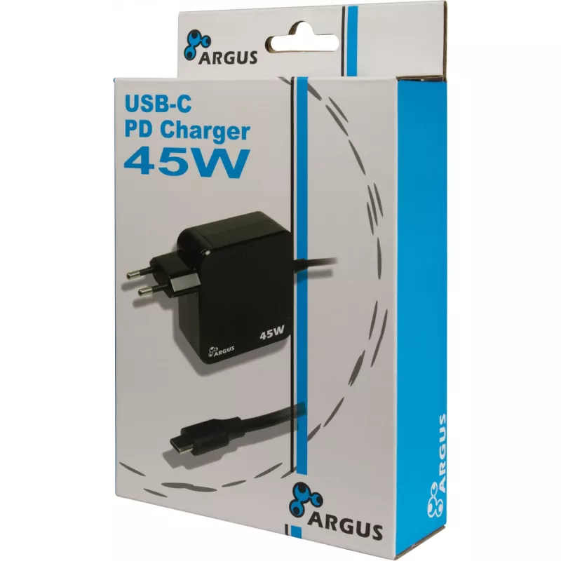 Laturi Inter-Tech PD-2045 Universal musta AC sisäkäyttöön 20V USB-C