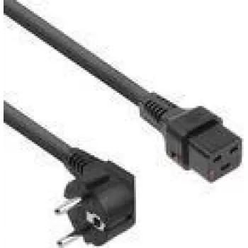 ACT virtakaapeli CEE 7/7 plugi (kulma) - C19 IEC Lock musta 2 m, EL262S