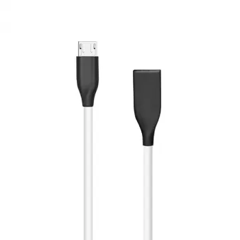 Silikonikaapeli USB-Micro-USB (valkoinen, 1 m)