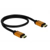 DeLOCK - HDMI-kaapeli - HDMI (M) - HDMI (M) - 50 cm - kolmoiseristys - musta, kulta - 8K-tuki