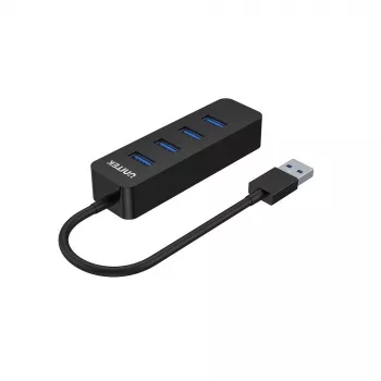 UNITEK uHUB Q4 USB 3.2 Gen 1 (3.1 Gen 1) Type-A 5000 Mbit/s musta