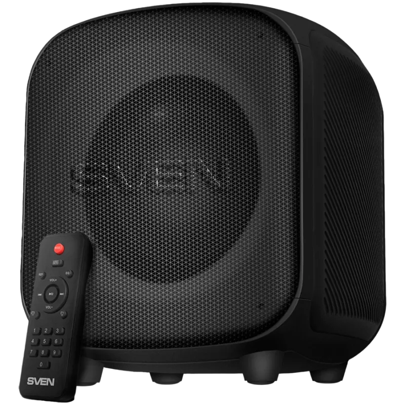 Kaiutin SVEN PS-555, musta, lähtöteho 65 W (RMS), TWS, Bluetooth, USB, microSD, kaukosäädin, litiumakku